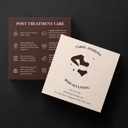 Chic Body Sculpting Post Treatment Care Spa Health Square Business Card