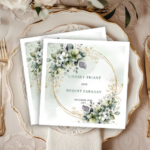 Chic Bohemian Botanical Wedding Napkins
