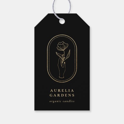 Chic Bohemian Golden Floral Logo Price Tags