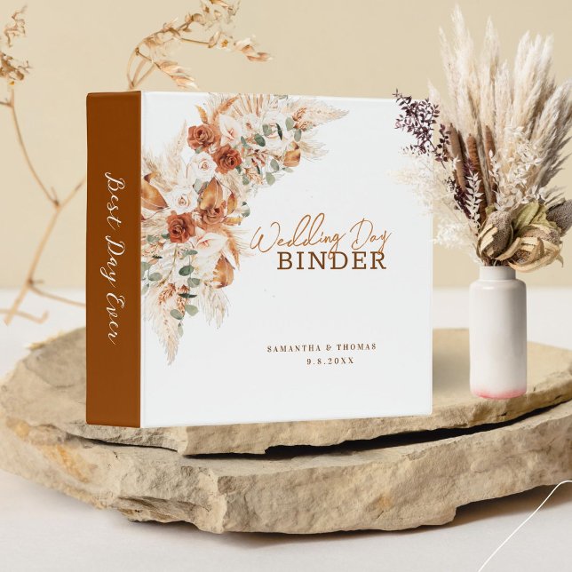 Chic Bohemian Modern Minimal Script Wedding Binder (Creator Uploaded)