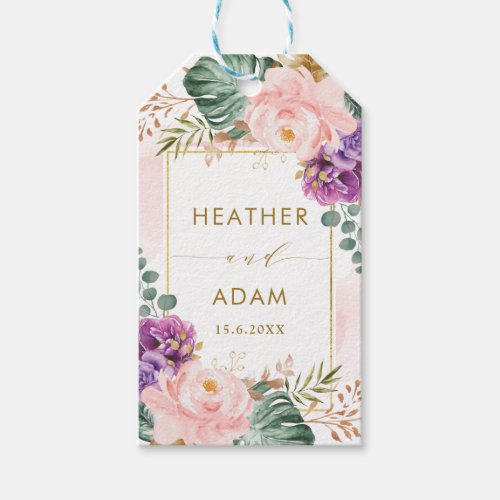 Chic Bohemian Tropical Floral Greenery Wedding Gift Tags