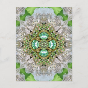 Chic Bohemian Vintage Fashion teal emerald green Postcard