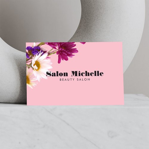 Chic Bohemian Wildflowers Pink Boutique Salon Business Card