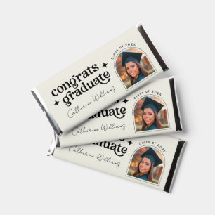 Chic Boho Arch Photo Congrats Graduate Graduation Hershey Bar Favors