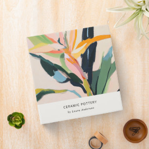 Chic Boho Bird Of Paradise Painted Floral 3 Ring Binder