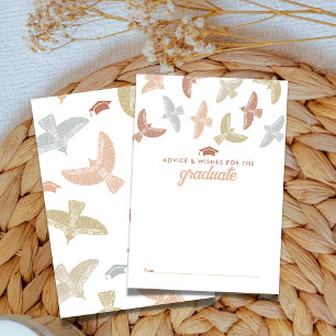 Chic Boho Birds   Graduation Advice and Wishes Enclosure Card