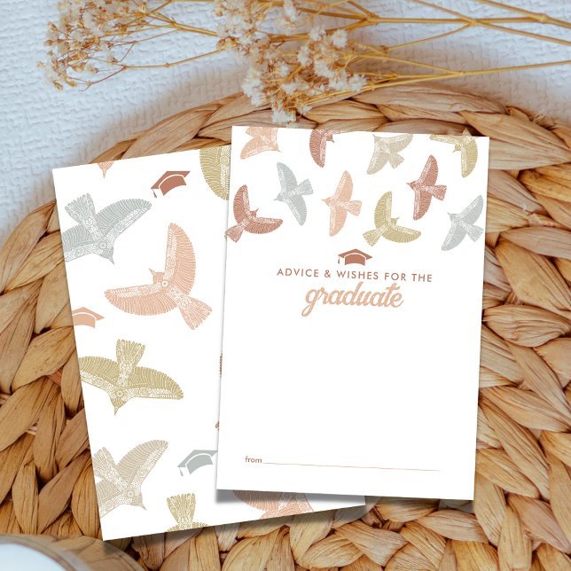 Chic Boho Birds | Graduation Advice and Wishes Enclosure Card (Creator Uploaded)