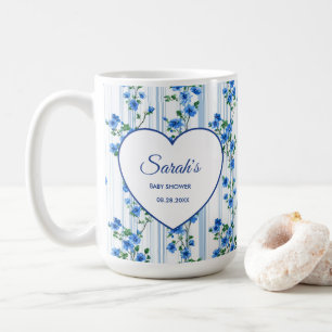 Chic Boho Blue Wildflower Boy floral Baby Shower Coffee Mug