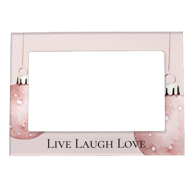 Chic Boho Blush Pink Christmas Tree Ornament Magnetic Frame (Front)