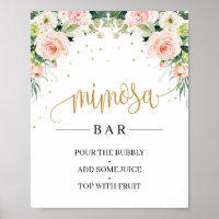 DOWNLOAD Marsala Floral Mimosa Bar Sign with Juice Tags