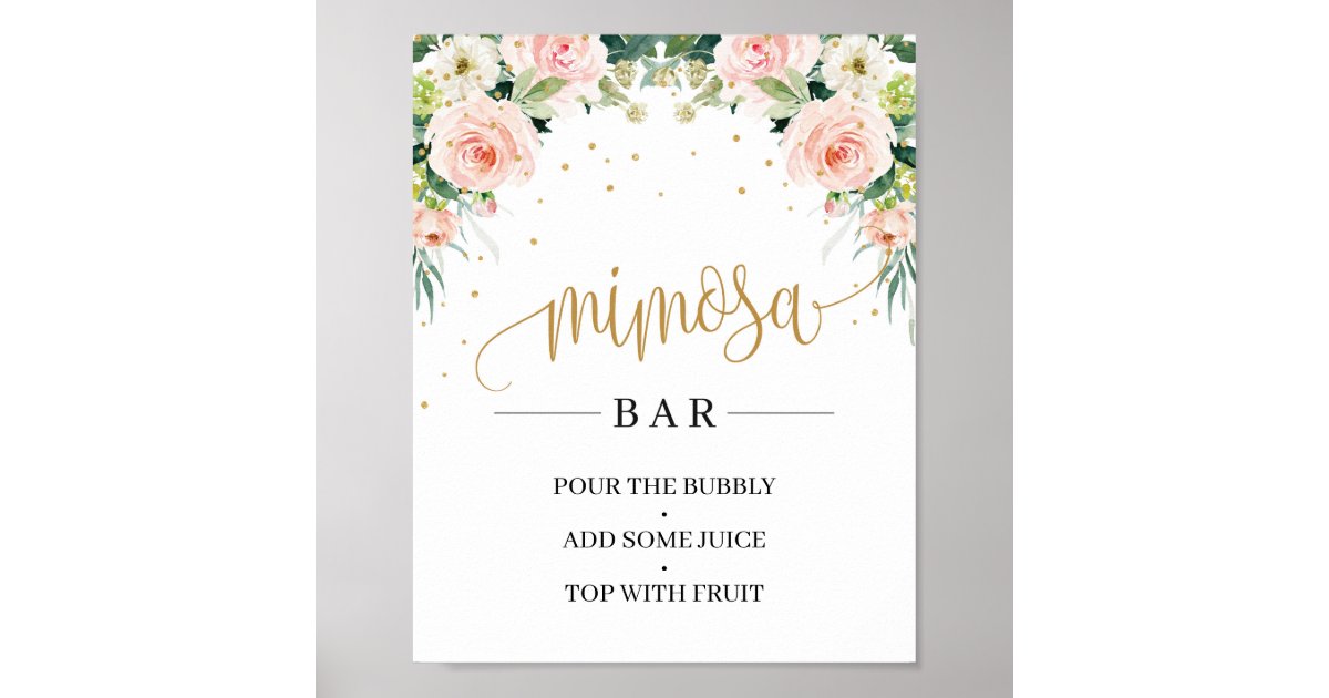 DOWNLOAD Marsala Floral Mimosa Bar Sign with Juice Tags