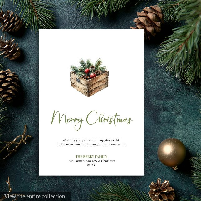 Chic Boho Botanical Scandinavian Xmas Greeting Holiday Card (Chic Boho Botanical Scandinavian Xmas Greeting Holiday Card)