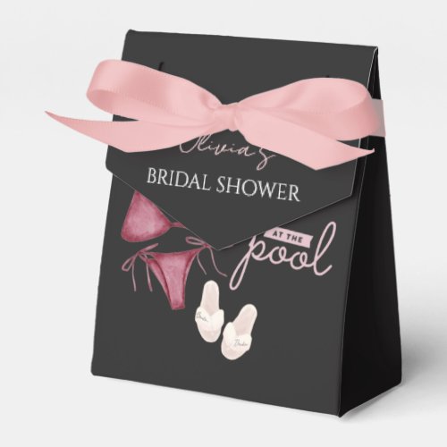 Chic boho bridal shower pool party favor boxes