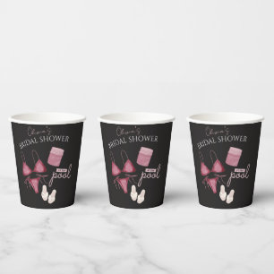 Chic boho bridal shower pool party paper cups