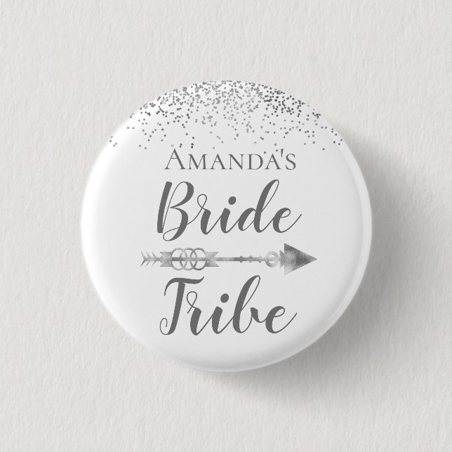 Chic Boho Bride Tribe        Button (Front)