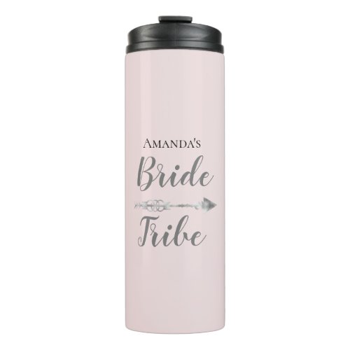 Chic Boho Bride Tribe on Pink Personalized     Thermal Tumbler