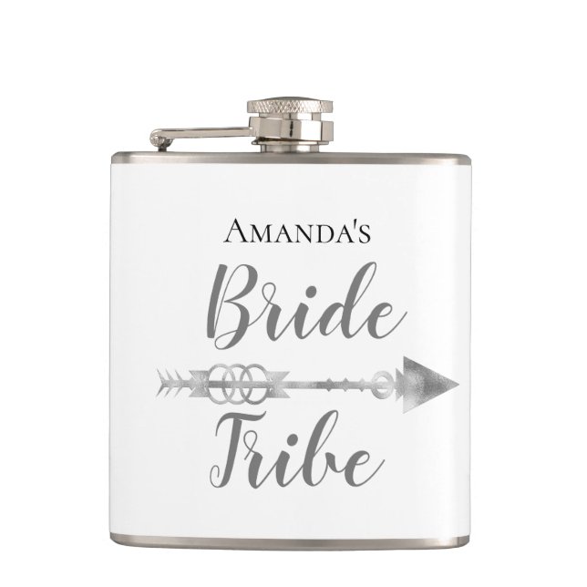 Chic Boho Bride Tribe Personalized Flask (Front)