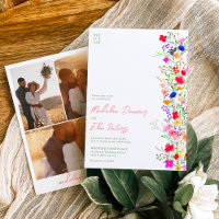 Chic boho bright wild flowers 3 photos wedding