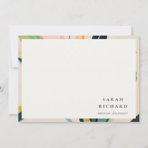 Chic Boho Colorful Bird of Paradise Painted Floral Note Card