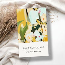 Chic Boho Colorful Ochre Yellow Painted Floral