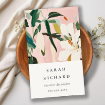 Chic Boho Colorful Pink Teal Green Painted Floral