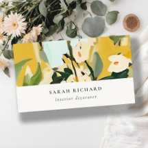 Chic Boho Colorful yellow Ochre Painted Floral