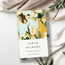 Chic Boho Colorful Yellow Ochre Painted Floral