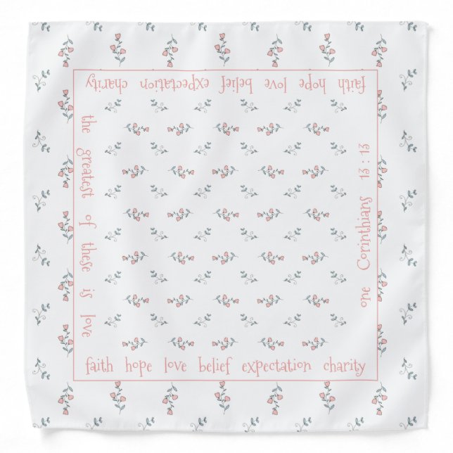 Chic Boho Custom Bible Quote Blush Pink Bandana (Front)
