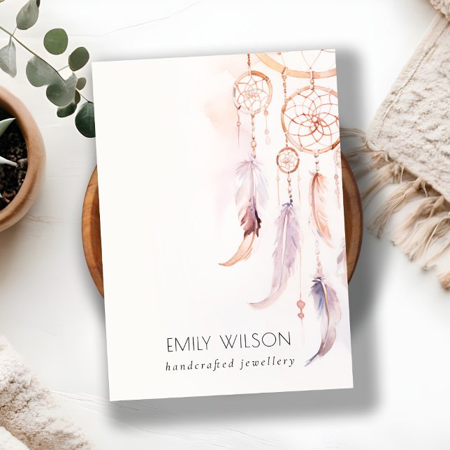 Chic Boho Dreamcatcher Blank Jewelry Display Business Card (Creator Uploaded)