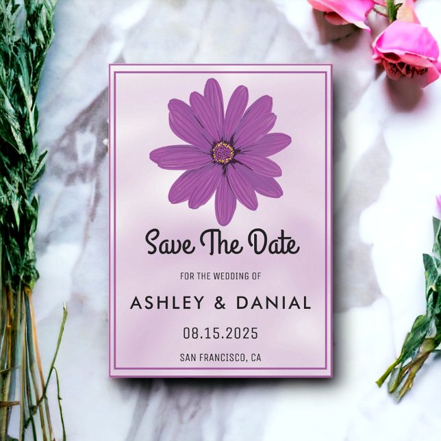 Chic boho dusty rose floral Wedding Save the Date Invitation (Creator Uploaded)