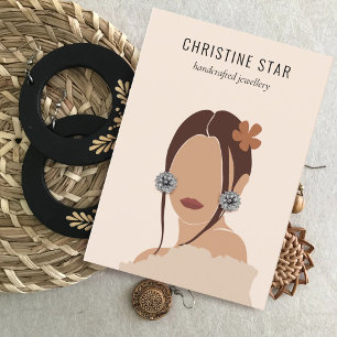 Chic Boho Female Silhouette Earring Display Card