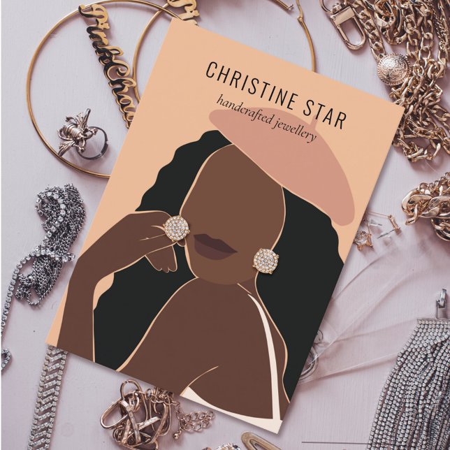 Chic Boho Female Silhouette Earring Display Card (Creator Uploaded)