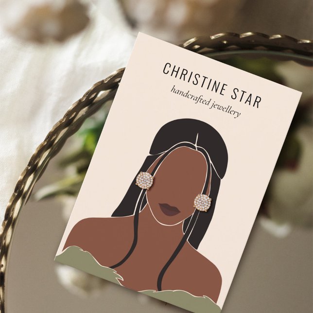Chic Boho Female Silhouette Earring Display Card (Creator Uploaded)