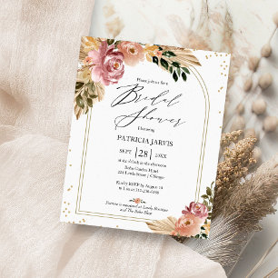 Chic Boho Floral Budget Bridal Shower Invitation Flyer