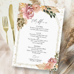 Chic Boho Floral Wedding Menu Card<br><div class="desc">Capture the essence of chic,  boho-inspired design with captivating moody earth tones and beautiful floral elements. Customize it effortlessly with your personal details.</div>