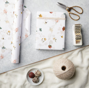 Chic Boho Flower Garden Wrapping Paper