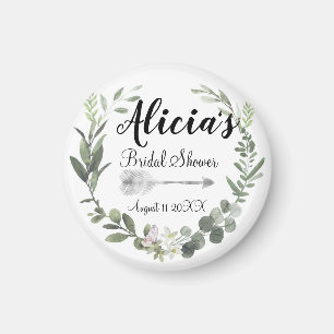 Chic Boho Foliage Bridal Shower Magnet