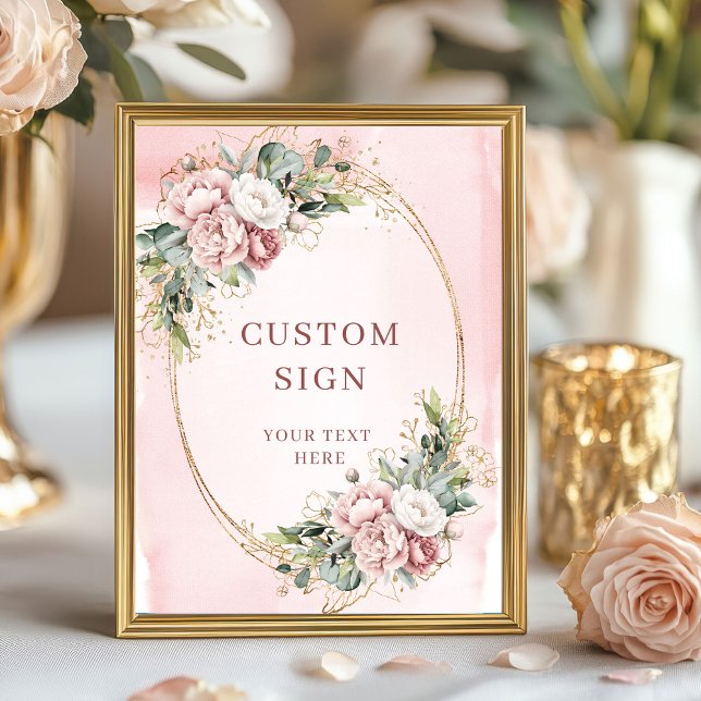 Chic Boho Light Pink Floral Custom Sign (Chic Boho Light Pink Floral Custom Sign)