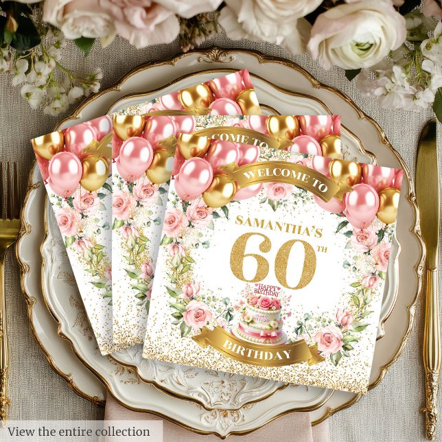 Chic Boho Napkins for 60th Birthday Party (Chic Boho Napkins for 60th Birthday Party

)
