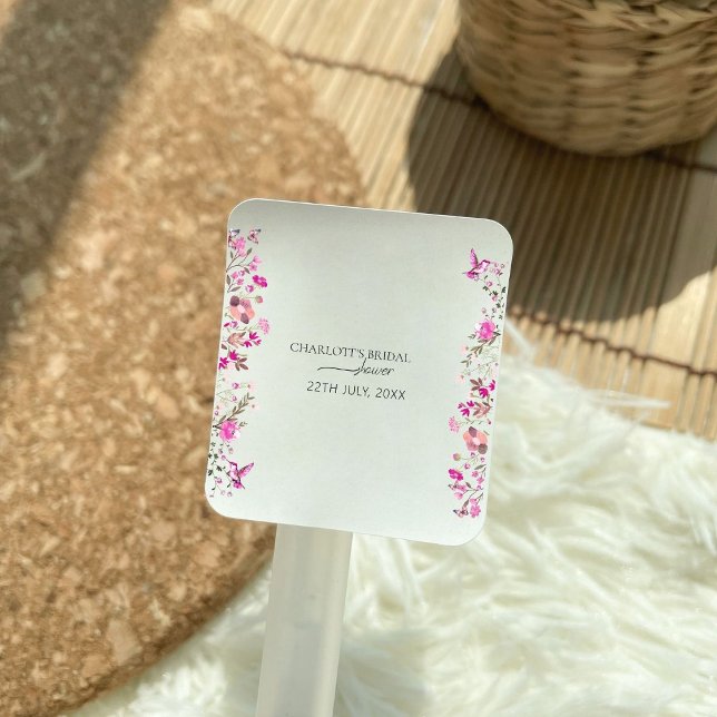 Chic Boho Rose Floral Bridal Shower Square Sticker (Creator Uploaded)