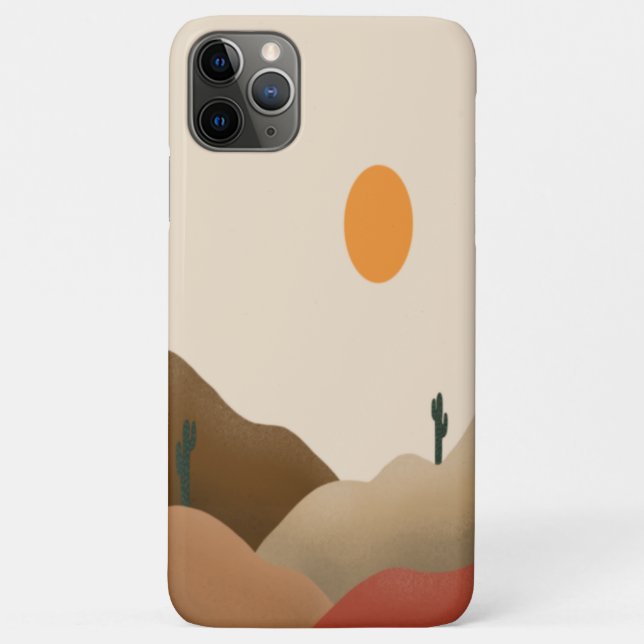Chic Boho Terracotta Desert Cactus Case-Mate iPhone Case (Back)