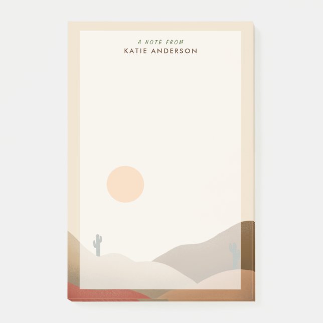 Chic Boho Terracotta Desert Cactus Notes (Front)