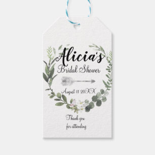 Chic Boho Watercolor Botanical Bridal Shower       Gift Tags