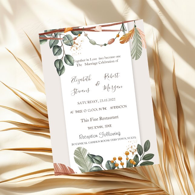 Chic Boho Wedding  Invitation (Creator Uploaded)