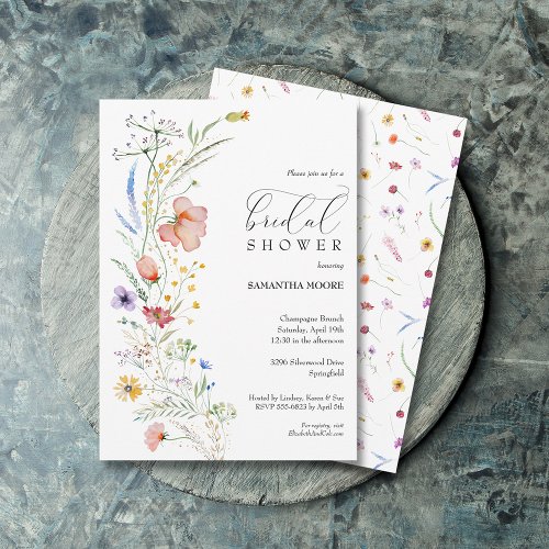 Chic Boho Wildflower Bridal Shower Invitation