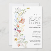 Chic Boho Wildflower Bridal Shower Invitation (Front)