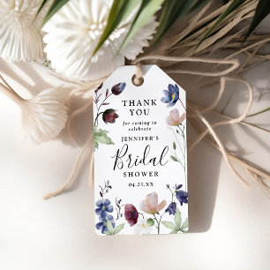 Chic Boho Wildflower Bridal Shower Thank You Gift Tags