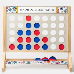 Chic Boho Wildflower Wedding Garden Party Game Fast Four