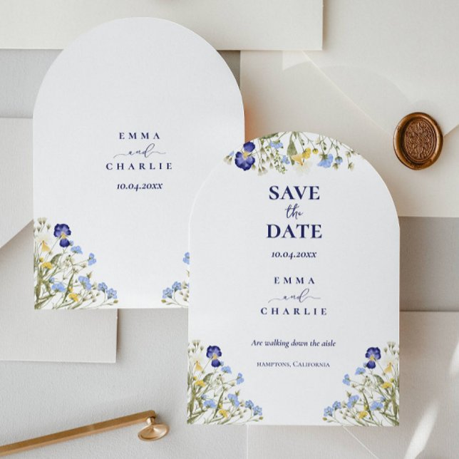 Chic Boho wildflowers Wedding Save the Date Invitation (Creator Uploaded)
