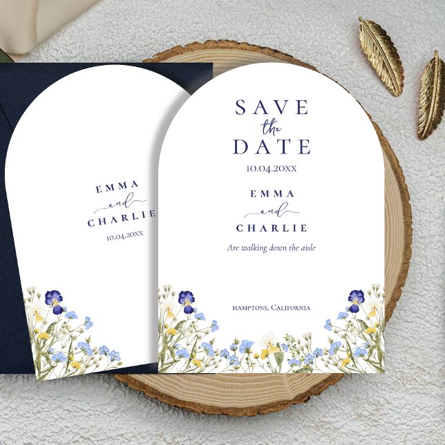 Chic Boho wildflowers Wedding Save the Date Invitation (Creator Uploaded)